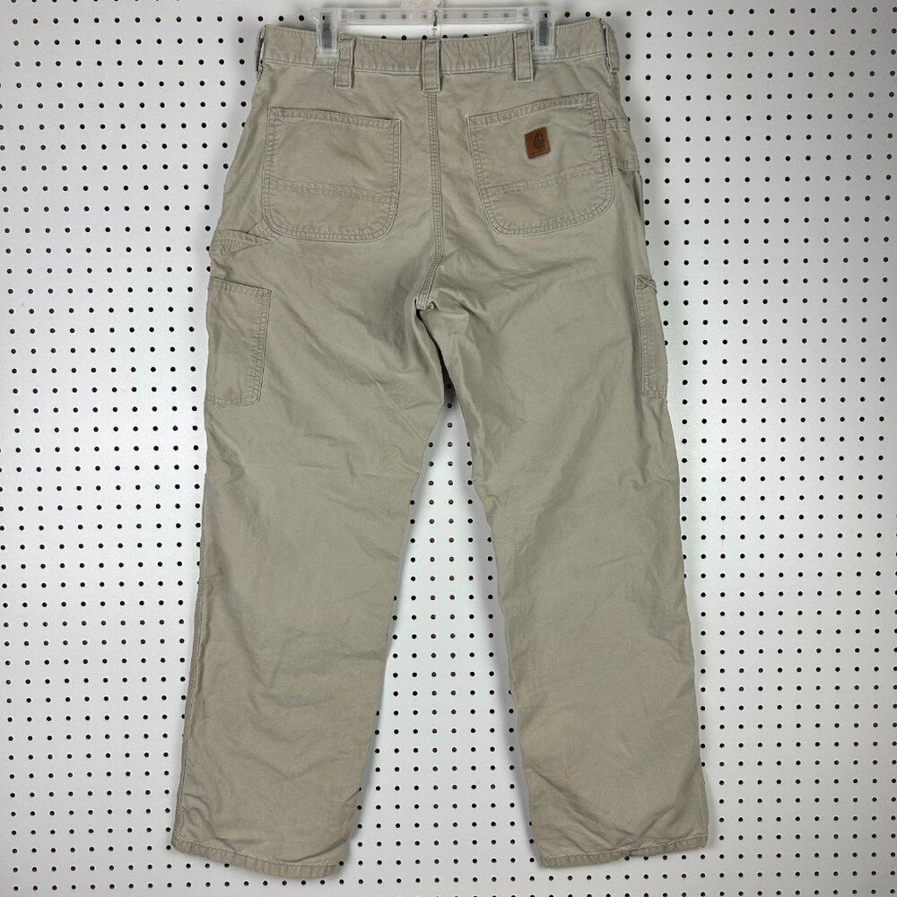 Carhartt Carpenter Pants 34x32‎ Khaki Tan Distressed Faded Work Wear Skater y2k
